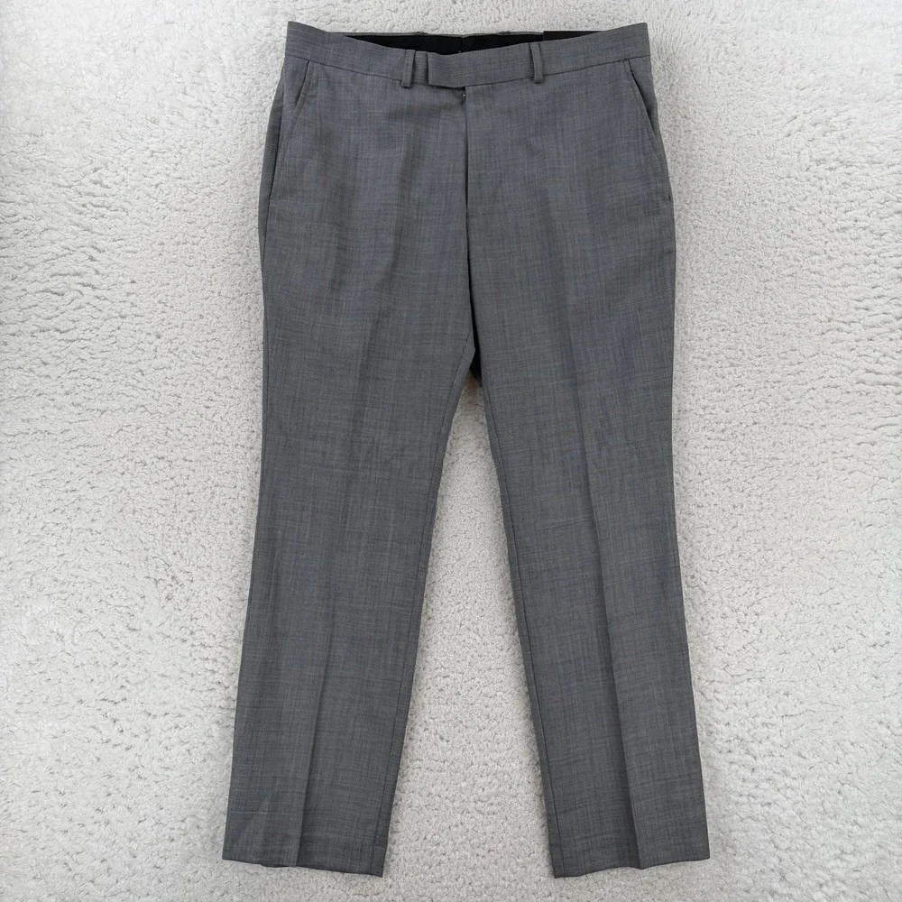 Kenneth Cole New York Mens 36x30 Gray Wool Blend Dress Pants Precision Fit NEW